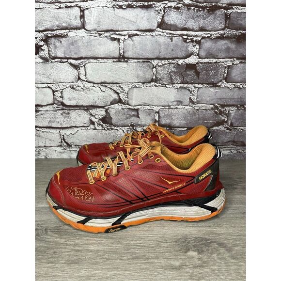 Hoka One Vibram Mafate Speed 2 Red Synthetic Running Shoes Men 9.5M US/43 1/3EU - Picture 1 of 16